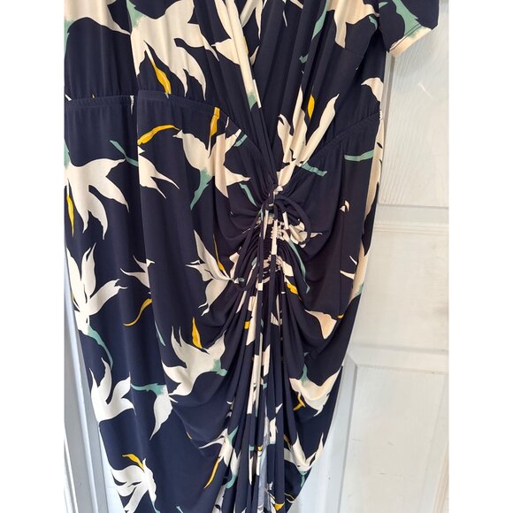 Lane Bryant Navy Blue Floral Print V-Neck Maxi Dress 22/24 NWT - Picture 5 of 6